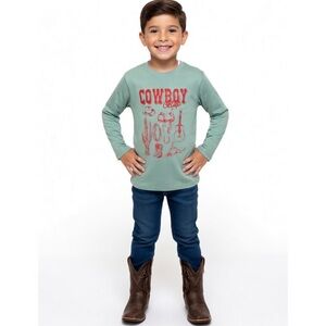 Cat & Jack Boys' Long Sleeve 'Cowboy Getup' Graphic T-Shirt